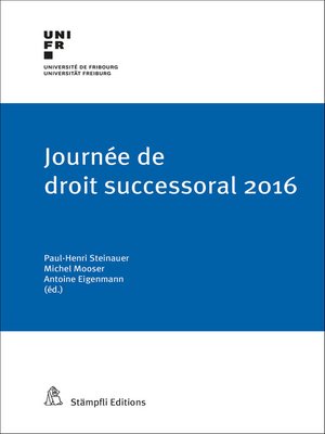 cover image of Journée de droit successoral 2016